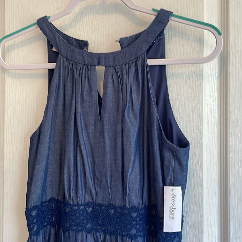 CB Established 1962 Women Dress Denim Peep Hole Empire Waist Sleeveless-6-NWT